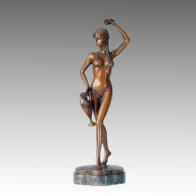 Nude Statue Bikini Lady Thalia Bronze Sculpture, Milo TPE-249